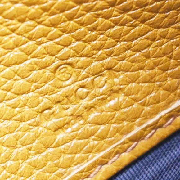 GUCCI GG Logo Horsebit Bifold Long Wallet Leather Yellow Italy 32EF698 - Picture 14 of 15